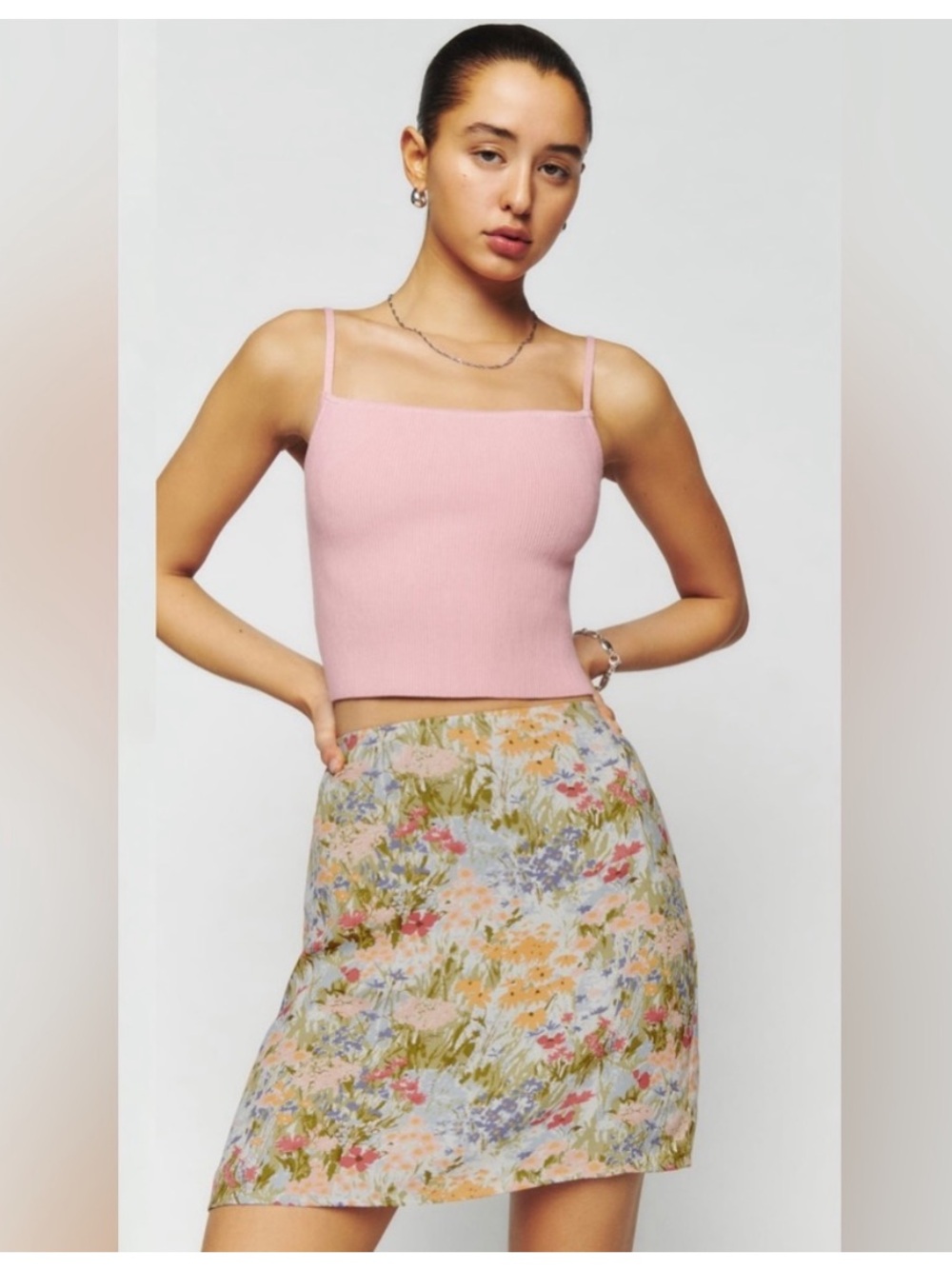 Reformation Mara mini skirt countryside floral print Size 0